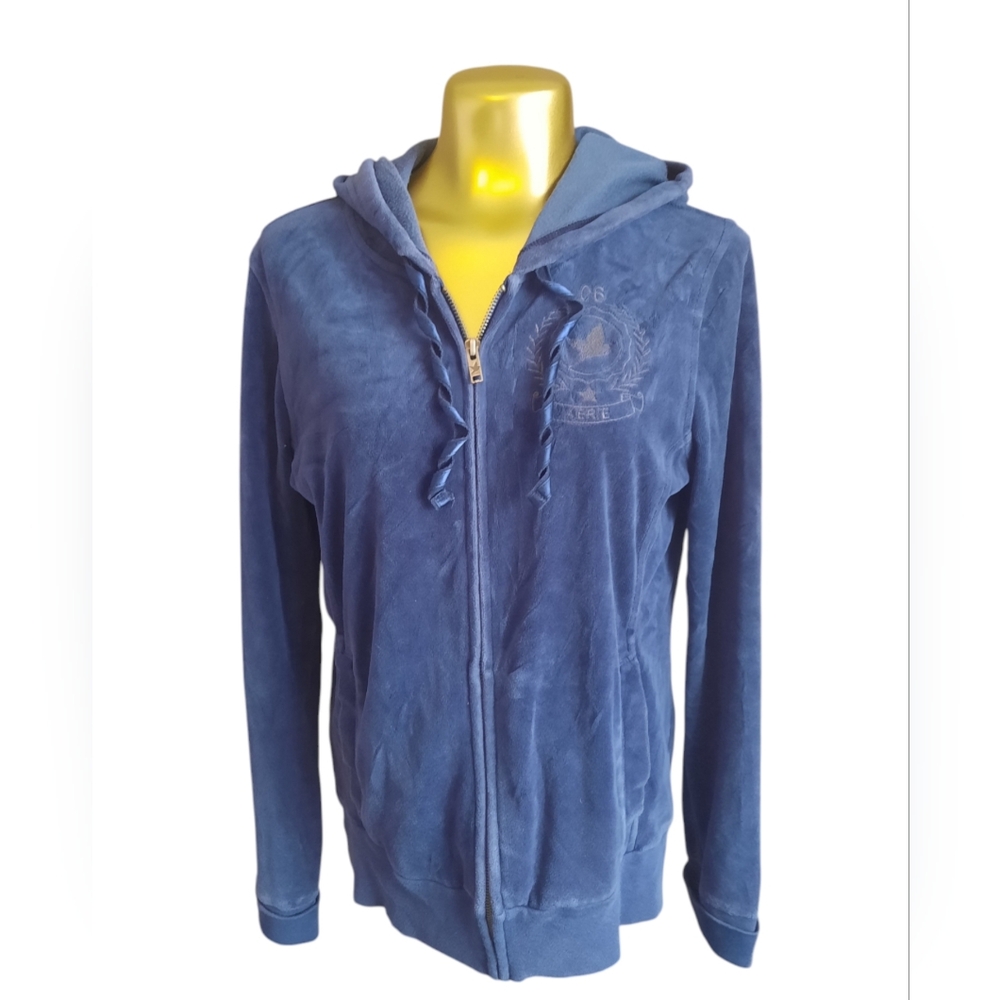 Aerie‎ L Y2K velvet blue vest